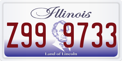 IL license plate Z999733