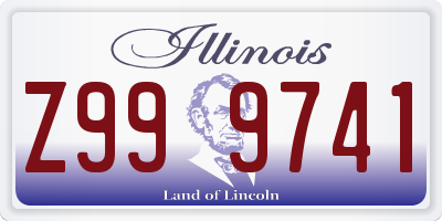 IL license plate Z999741