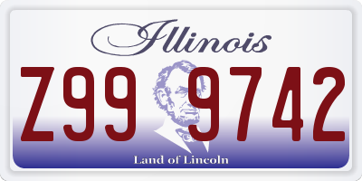 IL license plate Z999742