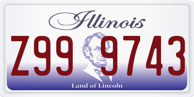 IL license plate Z999743