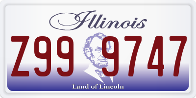 IL license plate Z999747