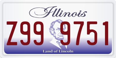 IL license plate Z999751