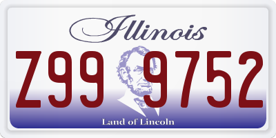 IL license plate Z999752