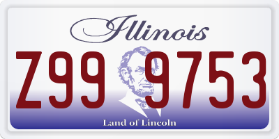 IL license plate Z999753