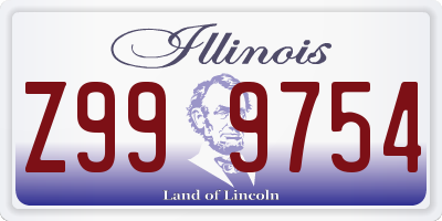 IL license plate Z999754