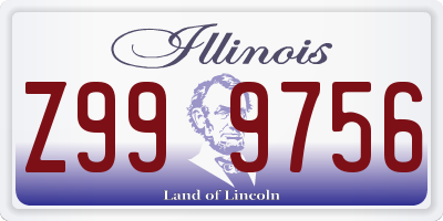 IL license plate Z999756