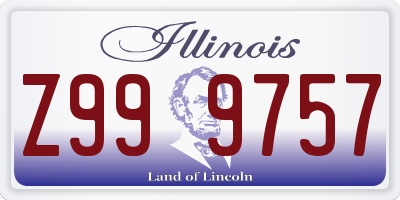 IL license plate Z999757