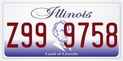 IL license plate Z999758