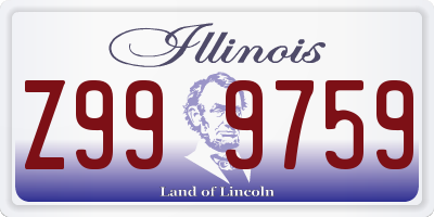 IL license plate Z999759