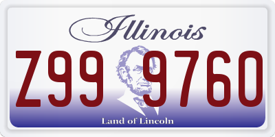 IL license plate Z999760