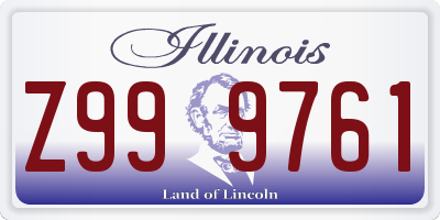 IL license plate Z999761