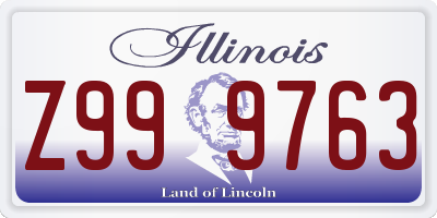 IL license plate Z999763