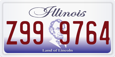 IL license plate Z999764