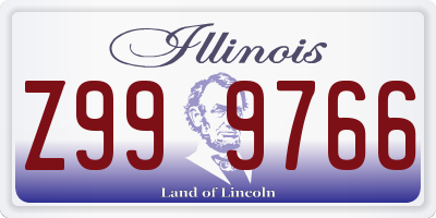 IL license plate Z999766