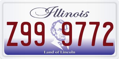 IL license plate Z999772