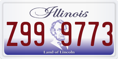 IL license plate Z999773