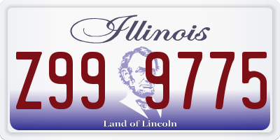 IL license plate Z999775