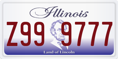 IL license plate Z999777