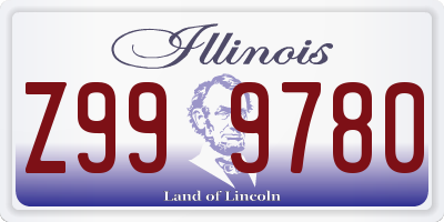 IL license plate Z999780