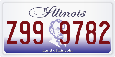 IL license plate Z999782