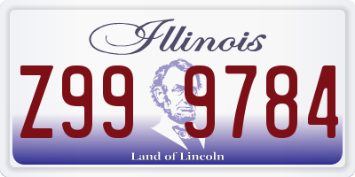 IL license plate Z999784