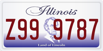 IL license plate Z999787