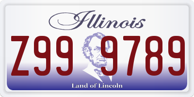 IL license plate Z999789