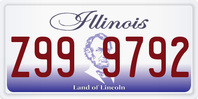 IL license plate Z999792