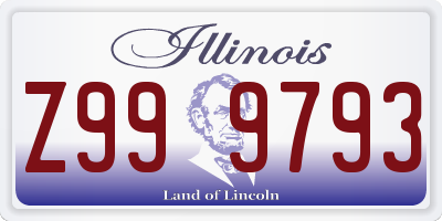 IL license plate Z999793