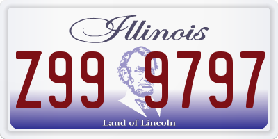 IL license plate Z999797