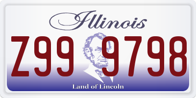 IL license plate Z999798