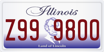 IL license plate Z999800