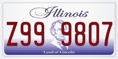 IL license plate Z999807