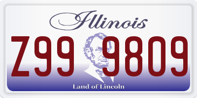 IL license plate Z999809