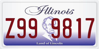 IL license plate Z999817