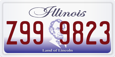 IL license plate Z999823