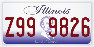 IL license plate Z999826