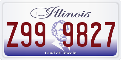 IL license plate Z999827