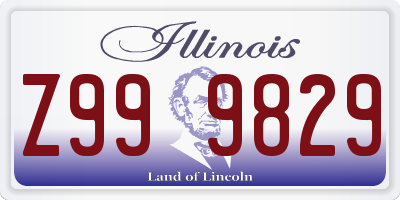 IL license plate Z999829