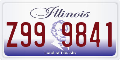 IL license plate Z999841