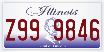 IL license plate Z999846