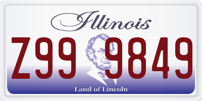 IL license plate Z999849