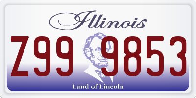 IL license plate Z999853