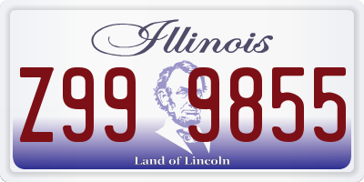 IL license plate Z999855