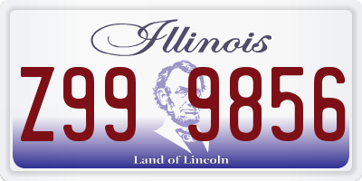 IL license plate Z999856