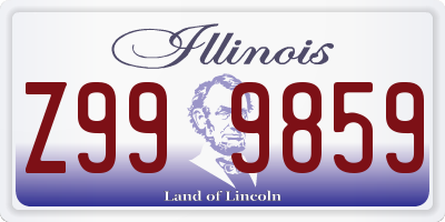 IL license plate Z999859