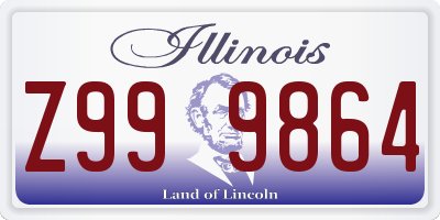 IL license plate Z999864