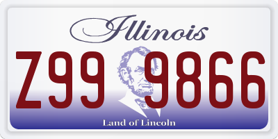 IL license plate Z999866