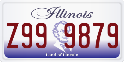 IL license plate Z999879