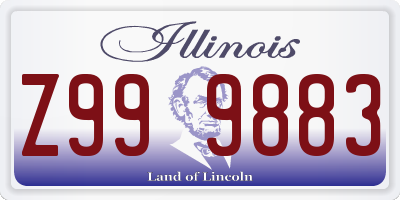 IL license plate Z999883